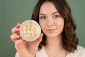 A girl showing PDRN